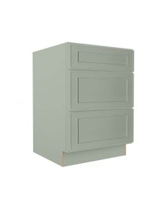 Craftsman Lily Green Shaker Vanity Drawer Base Cabinet 24" Midlothian - RVA Cabinetry