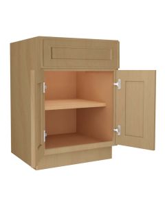 Craftsman Natural Shaker B24 - Double Door / Single Drawer Base Cabinet Midlothian - RVA Cabinetry