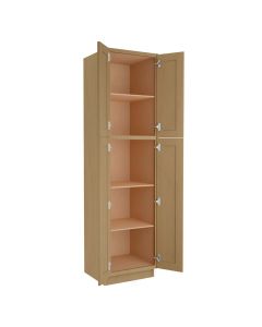 Craftsman Natural Shaker Utility Cabinet 24"W x 96"H Midlothian - RVA Cabinetry
