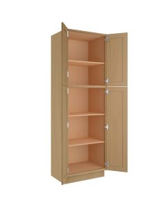 Craftsman Natural Shaker Utility Cabinet 30"W x 96"H Midlothian - RVA Cabinetry