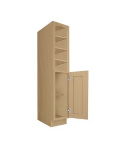 Craftsman Natural Shaker Vanity Linen Utility Cabinet 18"W x 80"H Midlothian - RVA Cabinetry