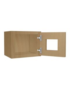 Craftsman Natural Shaker Wall Glass Door Cabinet with Finished Interior 15" x 12" Midlothian - RVA Cabinetry