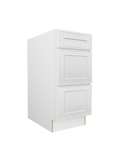 Craftsman White Shaker 3 Drawer Base Cabinet 12" Midlothian - RVA Cabinetry
