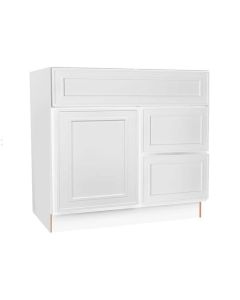 Craftsman White Shaker Vanity Sink Base Drawer Right Cabinet 30" Midlothian - RVA Cabinetry