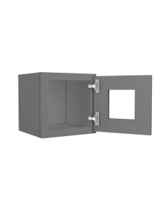Grey Shaker Elite Wall Open Frame Glass Door Cabinet  12"W x 12"H Midlothian - RVA Cabinetry