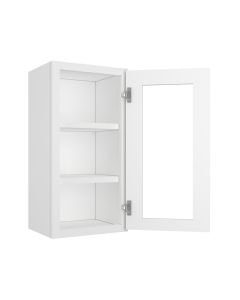 Key Largo White Wall Open Frame Glass Door Cabinet 15"W x 30"H Midlothian - RVA Cabinetry