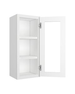 Key Largo White Wall Open Frame Glass Door Cabinet 15"W x 36"H Midlothian - RVA Cabinetry