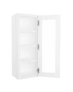 Key Largo White Wall Open Frame Glass Door Cabinet 15"W x 42"H Midlothian - RVA Cabinetry