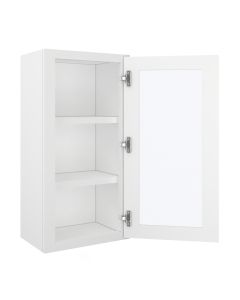 Key Largo White Wall Open Frame Glass Door Cabinet 18"W x 36"H Midlothian - RVA Cabinetry