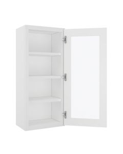 Key Largo White Wall Open Frame Glass Door Cabinet 18"W x 42"H Midlothian - RVA Cabinetry