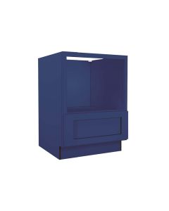 Navy Blue Shaker Microwave Base Cabinet 24"W Midlothian - RVA Cabinetry