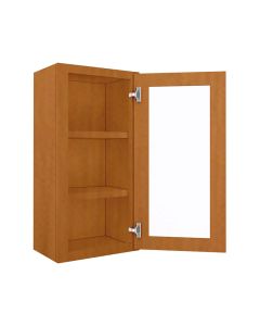 Wall Glass Door Cabinet with Finished Interior 18" x 30" Midlothian - RVA Cabinetry
