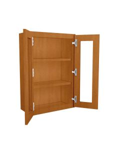 Wall Glass Door Cabinet with Finished Interior 24" x 36" Midlothian - RVA Cabinetry