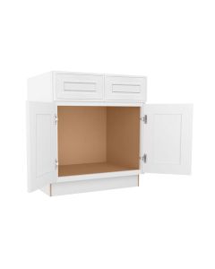 Craftsman White Shaker Vanity Sink Base Cabinet 30" Midlothian - RVA Cabinetry