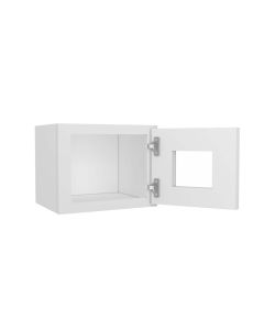 Craftsman White Shaker Wall Glass Door Cabinet with Finished Interior 15" x 12" Midlothian - RVA Cabinetry