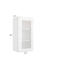 Colorado Shaker White Wall Open Frame Glass Door Cabinet 15"W x 30"H Midlothian - RVA Cabinetry