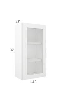 Colorado Shaker White Wall Open Frame Glass Door Cabinet 18"W x 30"H Midlothian - RVA Cabinetry