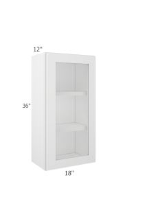Colorado Shaker White Wall Open Frame Glass Door Cabinet 18"W x 36"H Midlothian - RVA Cabinetry