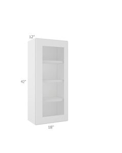 Colorado Shaker White Wall Open Frame Glass Door Cabinet 18"W x 42"H Midlothian - RVA Cabinetry