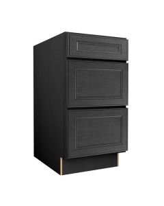 York Driftwood Grey Vanity Three Drawer Base Cabinet 18"W Midlothian - RVA Cabinetry