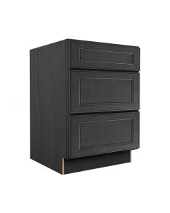York Driftwood Grey Vanity Three Drawer Base Cabinet 24"W Midlothian - RVA Cabinetry
