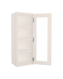 York Linen Wall Open Frame Glass Door Cabinet 15"W x 42"H Midlothian - RVA Cabinetry